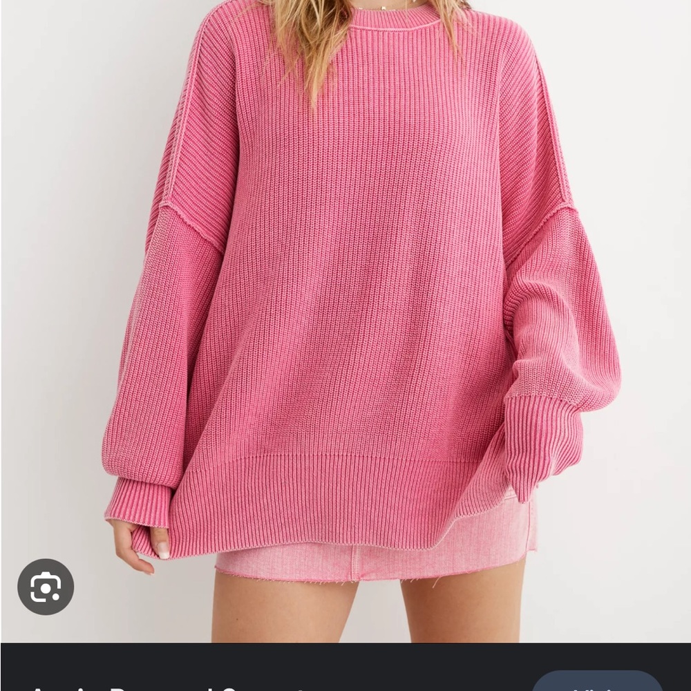 American Eagle pink Aerie Beyond Sweater (oversized) size XS